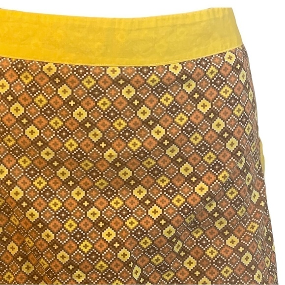 VINTAGE 70's Handmade Yellow and Brown Half Apron - Picture 3 of 6